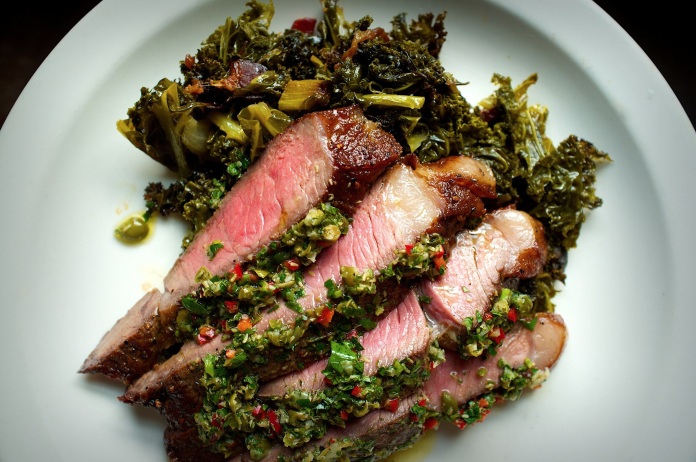 Grilled Sirloin with Italian Salsa Verde